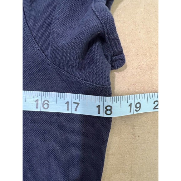 Burberry London Polo Shirt Blue Size Medium Subtle Plaid Collar Buttons Fitted - Picture 9 of 10